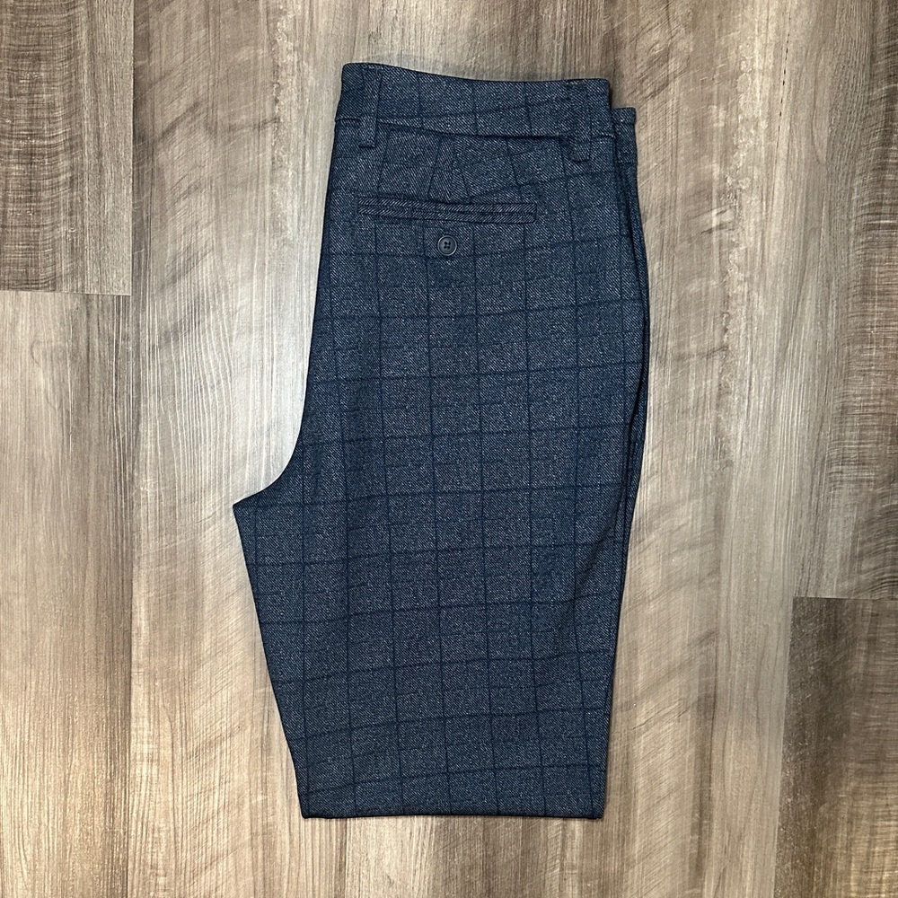Liverpool Los Angeles Navy Windowpane Trouser Pants (NWOT) - 34x32